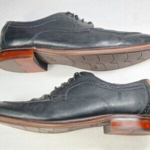 Johnston & Murphy Black Sheepskin Split-Toe Oxford Shoes J&M Flex Soles Mens 13